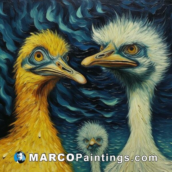 3 'two birds' original oil