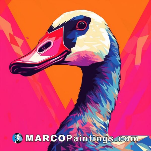 A colorful and colorful painting of a goose