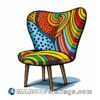 A colorful chair drawing in a modern style