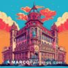 A colorful picture of the palacio de musica in barcelona