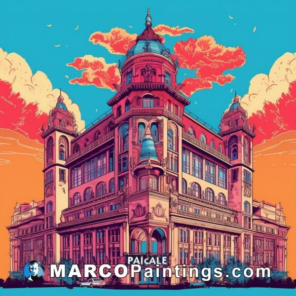 A colorful picture of the palacio de musica in barcelona
