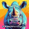 A colorful rhino in a colorful background