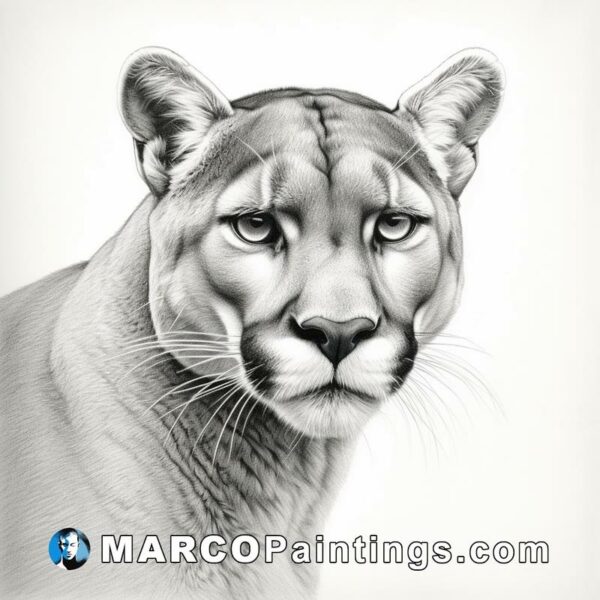 A cougar portrait drawing