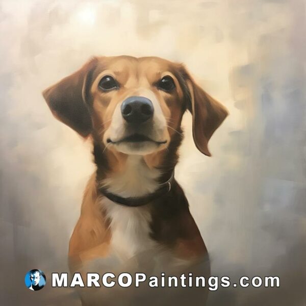 A digital painting of a dog looking to the camera