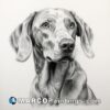 A dog pencil drawing on paper
