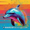 A dolphin in colorful painting