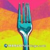 A fork on a colorful background