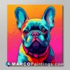 A french bulldog painting in multicolours