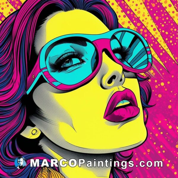 A girl with glasses in pop art art
