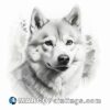 A husky drawing for print or ui vector sketch