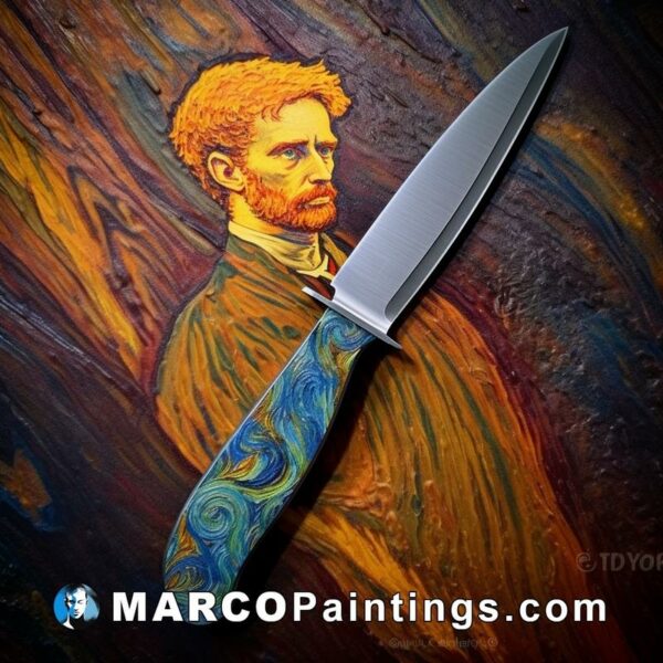 A knife with an image of a painting of van gogh