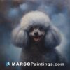 A large painting of a poodle