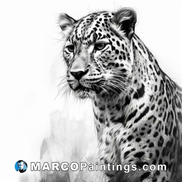 A leopard drawing in black and white