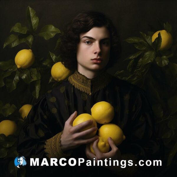 A man holding lemons