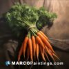 A painted canvas of carrots