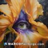 A painter who has painted an eye in a flower