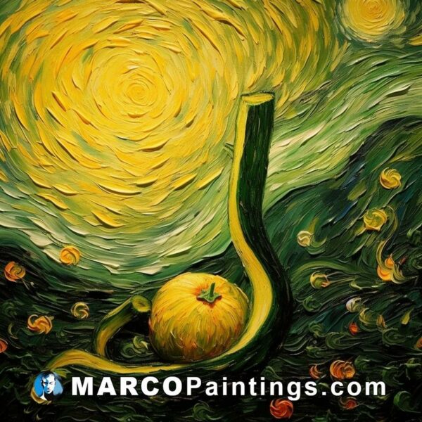 A painting depicting an apple by van gogh