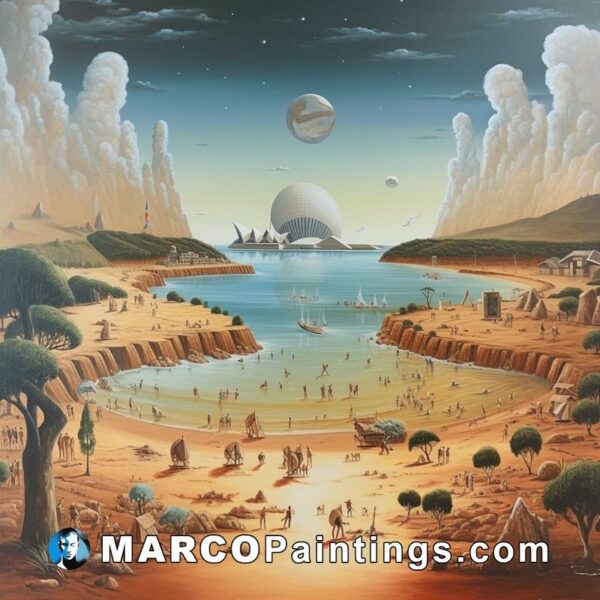 A painting of a desert on earth
