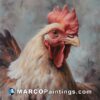 A painting of a rooster in a rooster