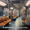 A painting of a subway train