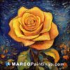 A painting of a yellow rose