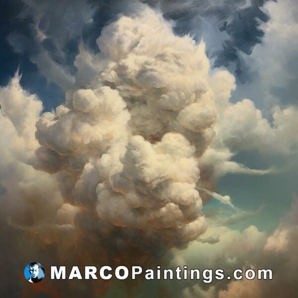 A painting of an cloud filled with smoke