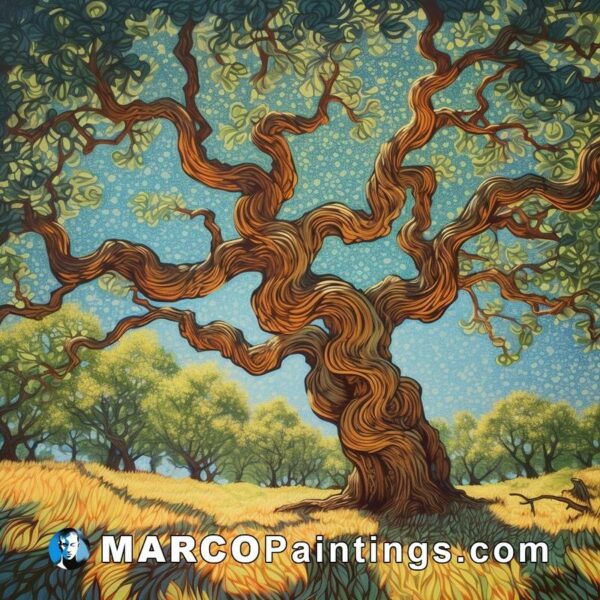A painting of an old oak tree