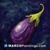 A painting of an unformed eggplant