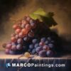 A painting of grapes on a table