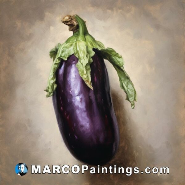 A painting of one eggplant 3' x 3'5''