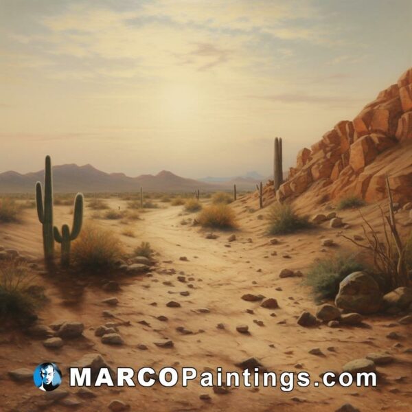 A painting of the desert