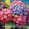 A painting of the hydrangea flower