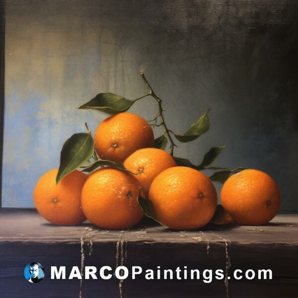 A painting with lots of oranges