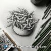 A pencil drawing that looks like a bowl of beans