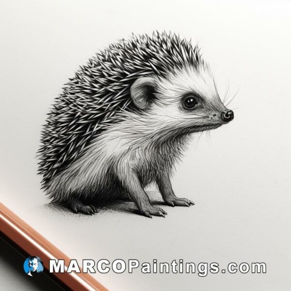 A pencil sketch of a small hedgehog