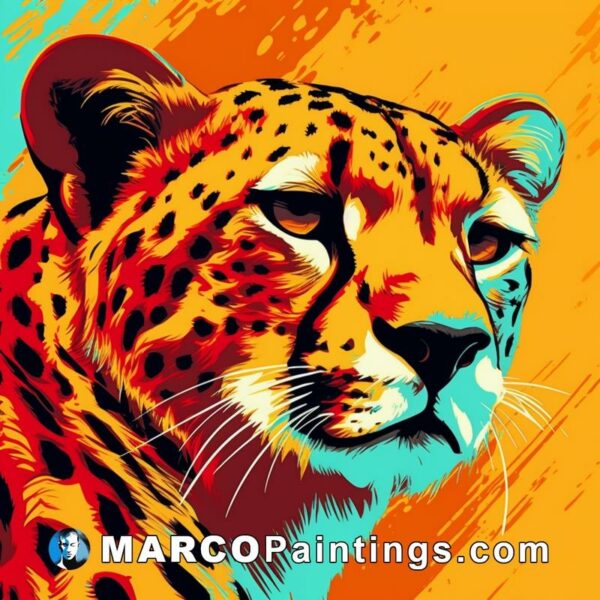 A pop art illustration of a cheetah