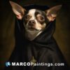 A portrait of a chihuahua dog shaped like a robes
