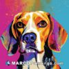 A portrait of a dog that is painted in a colorful style