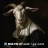 A portrait of a goat