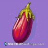 A red eggplant in an illustration style