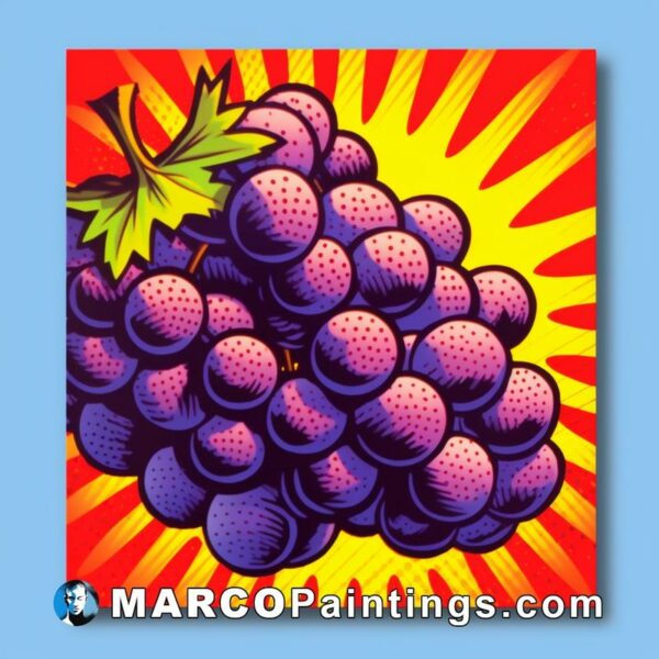 A retro pop art illustration of grape print