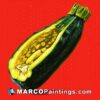 A ripe zucchini on a red background illustration