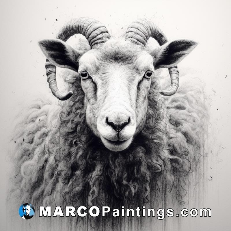 sheep black and white sketch