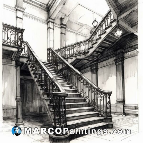 A sketch of a large staircase