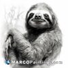 A sketch of an adorable sloth from the forest