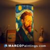 A table lamp with a painting of van gogh