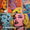 A wall of marilyn monroe pop art