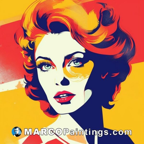 A woman's face in colorful art wall art in stock vectors
