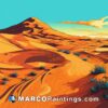 An abstract style illustration of the desert