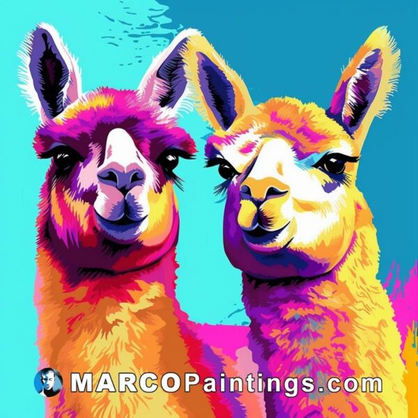 An artist paints two vibrant llamas together for beginners